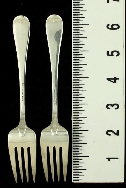 6 1960s Tuttle Sterling Feather Edge Salad Forks