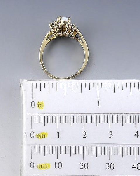 Stunning Opal Tanzanite 14K Yellow Gold Ring Size 5.75