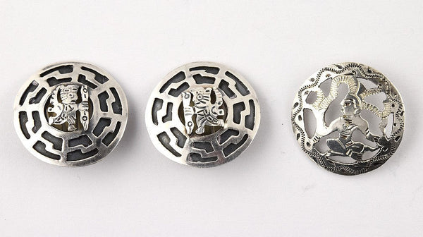 South American Silver Brooch Pendant Earrings Columbia Peru Guatemala