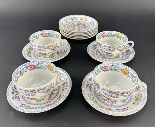 Nice Set c1920s Mason's Ironstone Flying Bird 3 Tea / Coffee Cups 10 Saucers