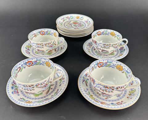 Nice Set c1920s Mason's Ironstone Flying Bird 3 Tea / Coffee Cups 10 Saucers