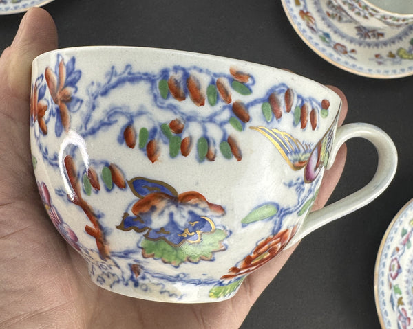 Nice Set c1920s Mason's Ironstone Flying Bird 3 Tea / Coffee Cups 10 Saucers