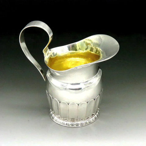 Antique 1836 Swedish Silver Gold Wash Interior Small Milk Pitcher or Creamer