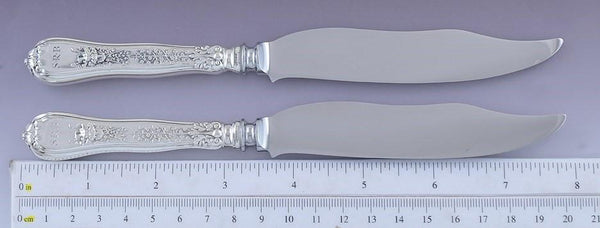 Fab Pair Tiffany & Co Sterling Silver Olympian Fish Knives Rare Old Production