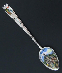 Antique German 835 Silver Souvenir Spoon Neuschwanstein Schloss Castle Bavaria