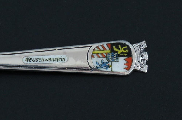 Antique German 835 Silver Souvenir Spoon Neuschwanstein Schloss Castle Bavaria