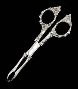 Antique/Vintage c1940 Heavy Solid Sterling Silver Victorian Style Scissor Tongs