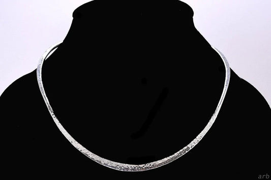 Lovely Modern American Hand Hammered Sterling Silver Cuff Necklace by AH