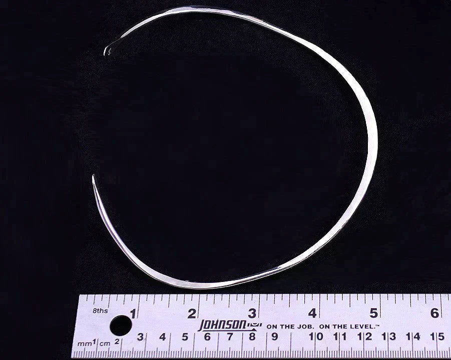 Lovely Modern American Hand Hammered Sterling Silver Cuff Necklace by AH