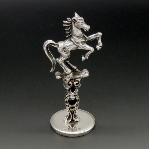 Wonderful Quality Swedish Silver Full Figural Cast Rampant Horse Blank Wax Seal