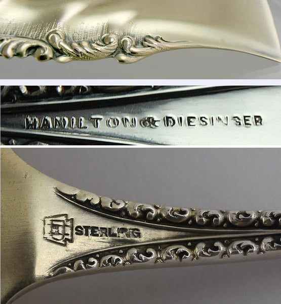 Decorative Sterling Silver w/ Gold Wash Hamilton Diesinger Fish Slice Server