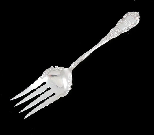 Antique Dominick Haff Cupid 1891 Sterling Silver Serving Fork 8 3/4"