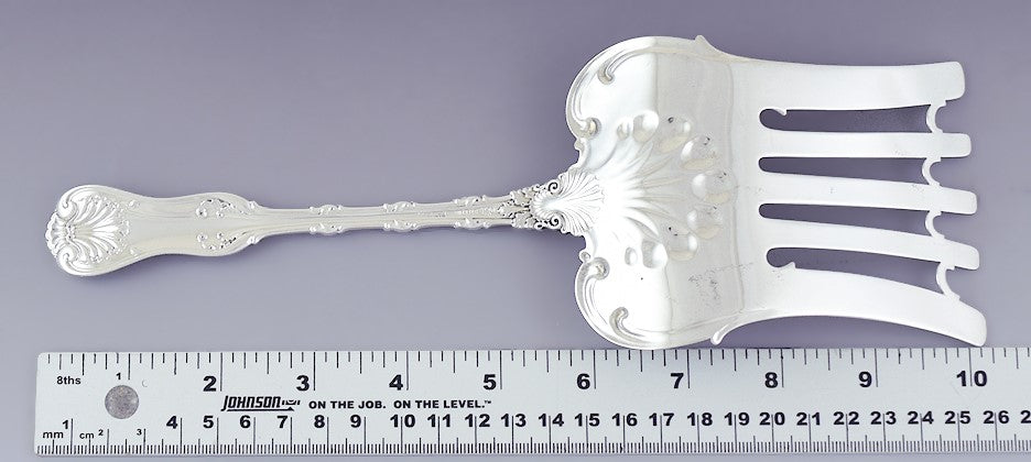 Superb Whiting Sterling Silver Imperial Queen Asparagus Serving Fork 10 1/4"