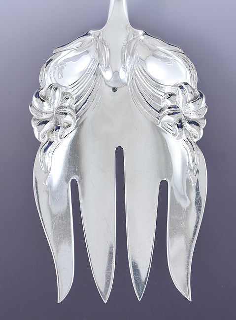 Fine Art Nouveau Amston Sterling Silver Tyrolean Serving Fork 9 1/4"