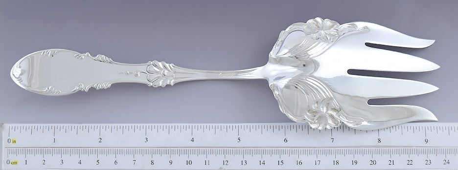 Fine Art Nouveau Amston Sterling Silver Tyrolean Serving Fork 9 1/4"