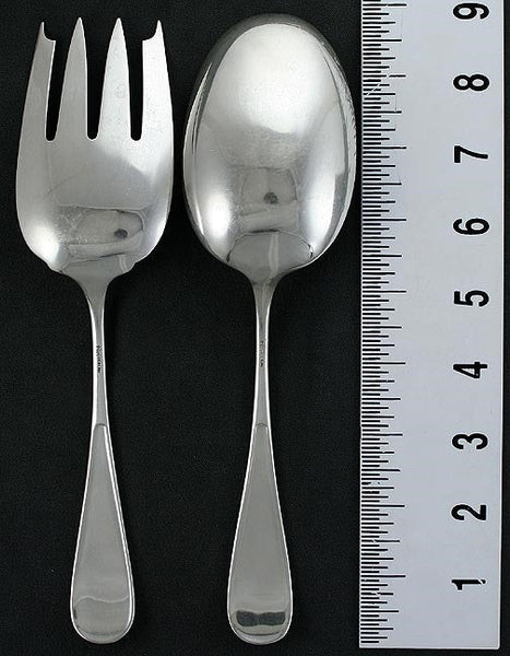 Antique Frank Whiting Shell Sterling Silver Fork Spoon Salad Serving Set 9"