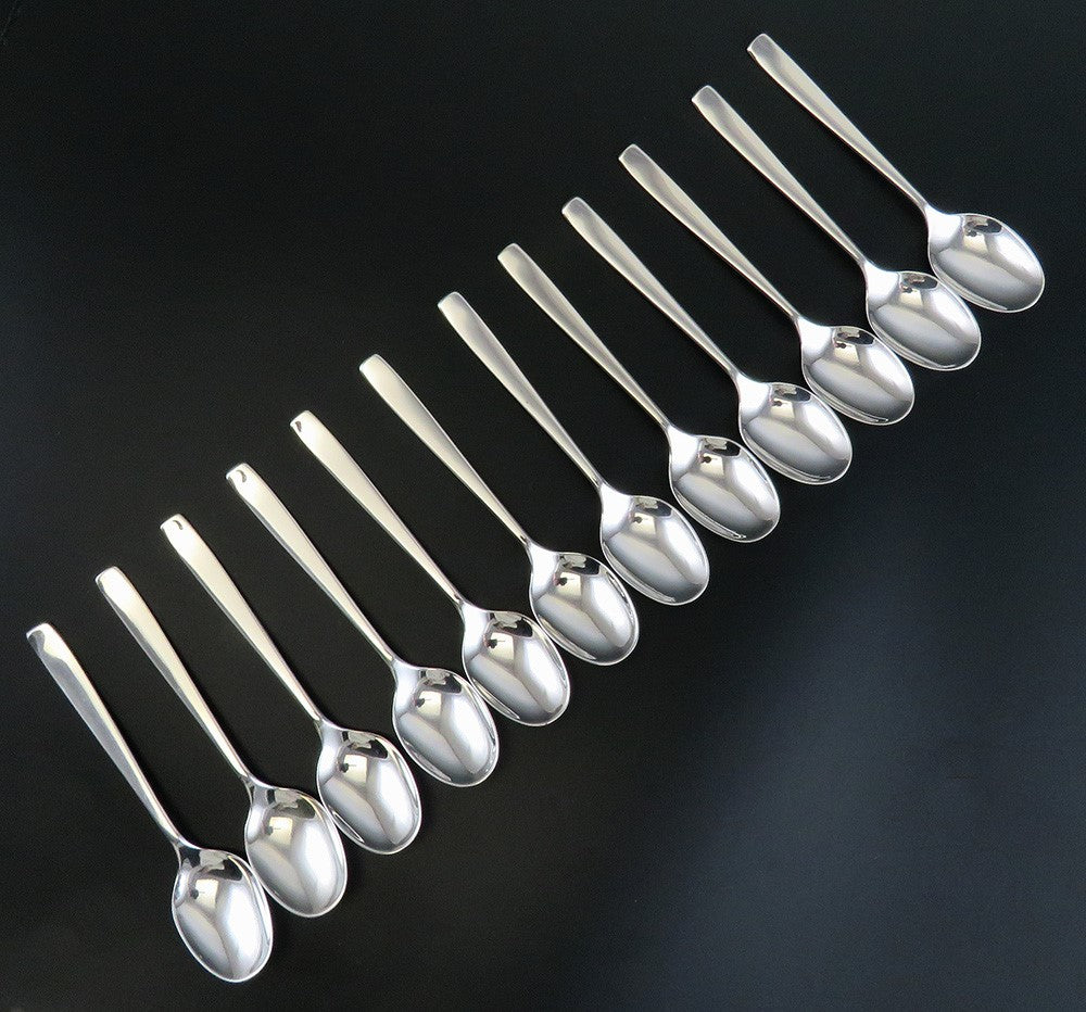 12 German 800 Silver Wilkens Deco 1920s-1930s Demitasse Tea or Coffee Spoons