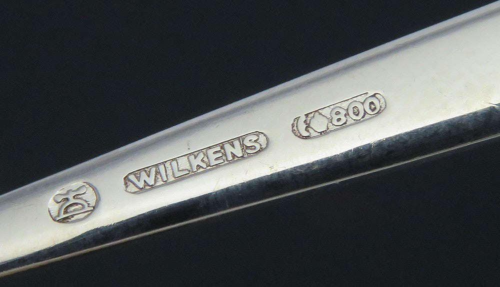 12 German 800 Silver Wilkens Deco 1920s-1930s Demitasse Tea or Coffee Spoons