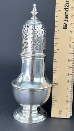 c1747 English George II Sterling Silver Pepper Shaker Caster Samuel Wood