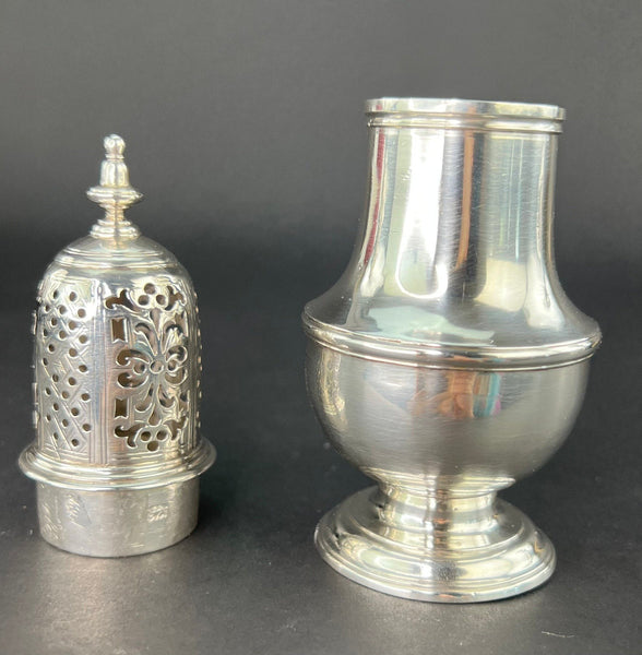 c1747 English George II Sterling Silver Pepper Shaker Caster Samuel Wood