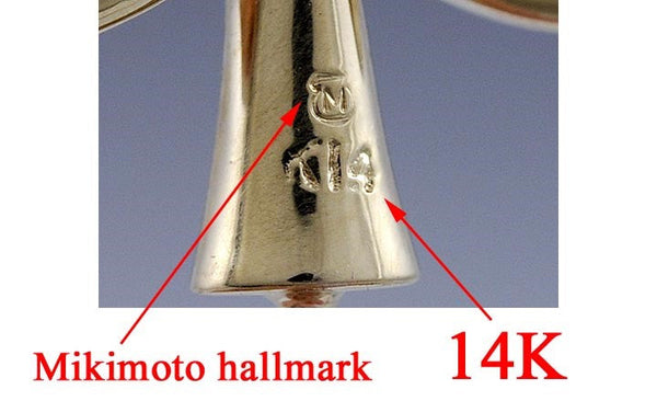 Genuine Mikimoto 14k Gold Natural Pearl Shamrock Clover Trefoil Stick Pin