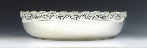 Antique 1889 Dominick Haff Sterling Silver Shell Swirl Rim Bowl 8"