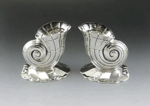 VTG Sterling Silver Frank Whiting Nautilus Seashell Shell Candlestick Holders