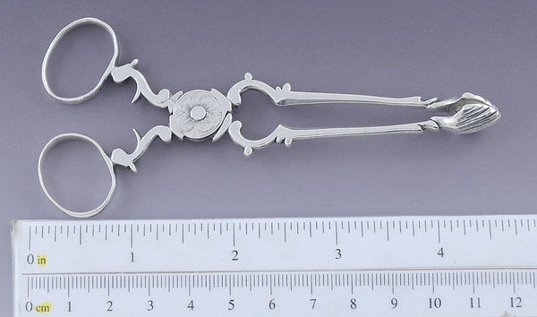 Antique c1760-1770 Rare Pair American? Coin Silver Sugar Nips / Tongs