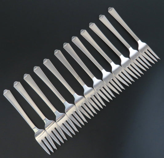 12 Heavy Sterling Silver Hans Hansen Vendome Denmark Dessert Forks 5 1/8"