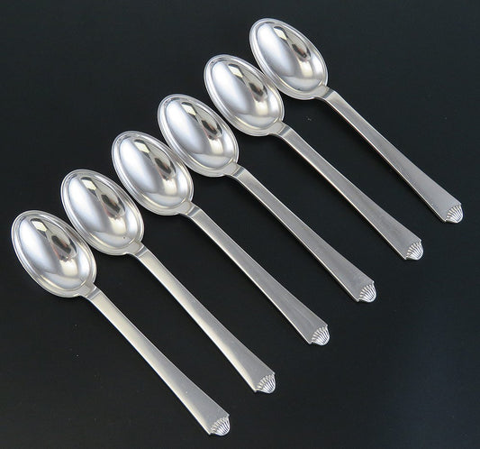 6 Heavy Sterling Silver Hans Hansen Vendome Denmark Teaspoons Coffee Spoons