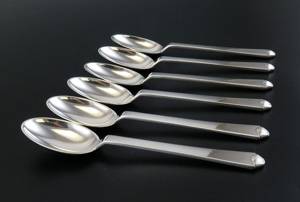 6 Heavy Sterling Silver Hans Hansen Vendome Denmark Teaspoons Coffee Spoons