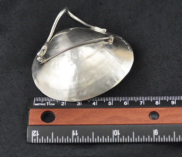 Lovely Sterling Silver Russells of Camden ME Rocme Clamshell Pendant or Pin