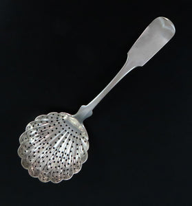 1840s Coin Silver Taylor Lawrie Pierced Fluted Ladle or Serving Spoon 6 7/8"