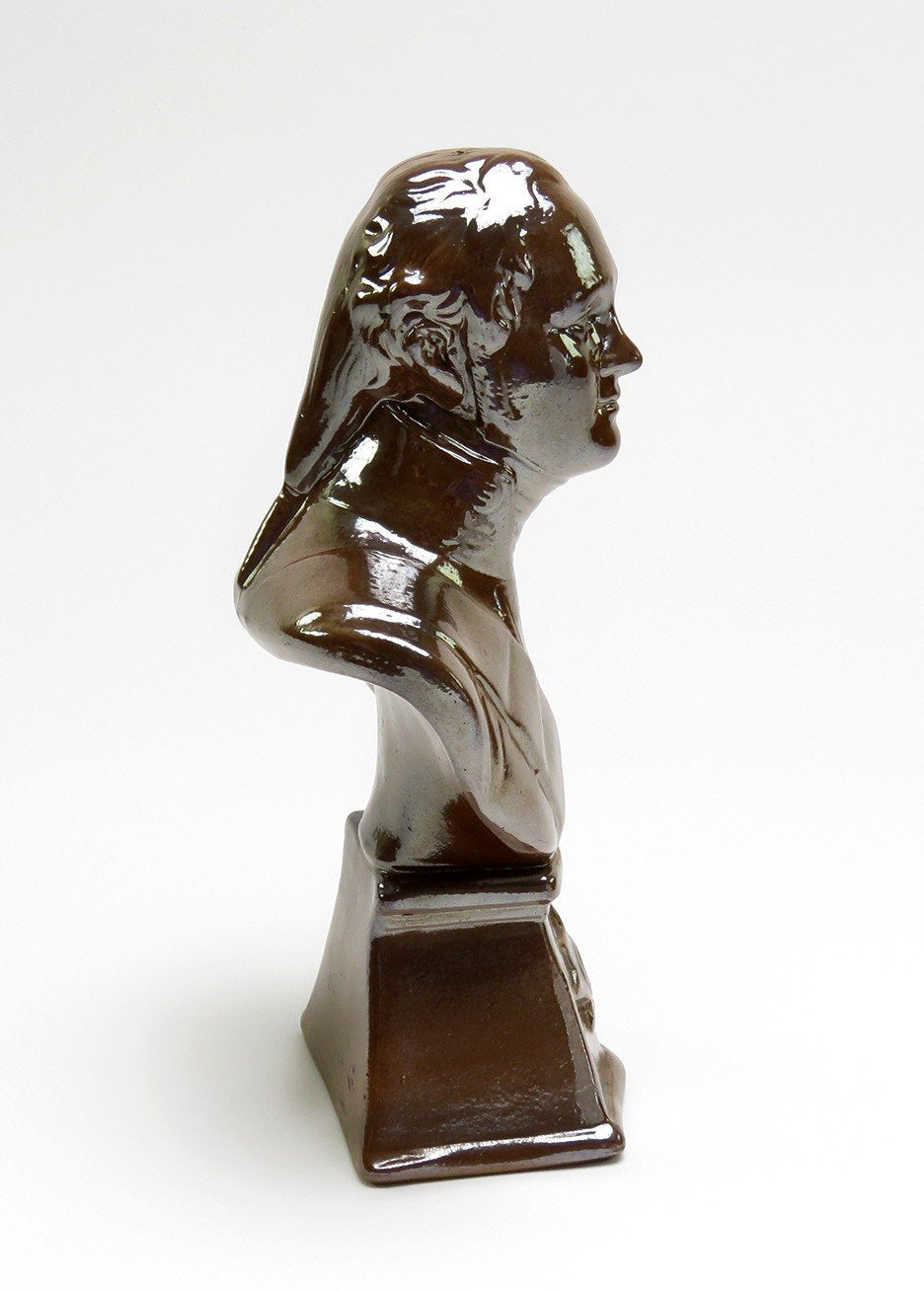 Rare 1700s Fulham Pottery English Bust of 18th c. Military Man Wearing Medal