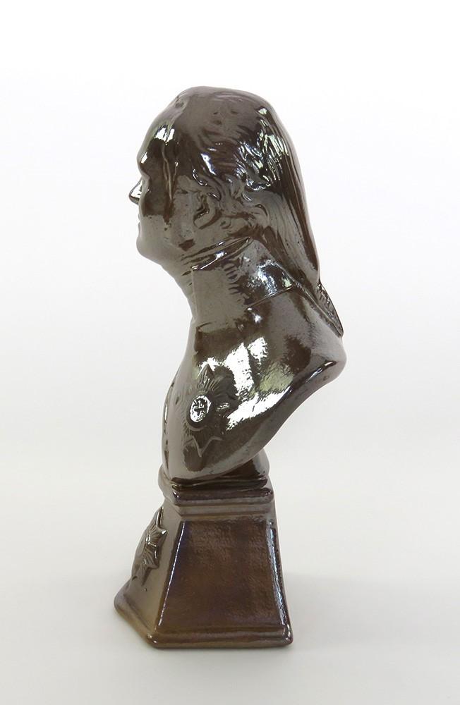 Rare 1700s Fulham Pottery English Bust of 18th c. Military Man Wearing Medal