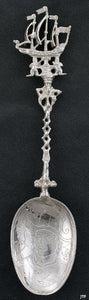 Antique 19th Century Neresheimer German Silver Figural Ship Boat Spoon