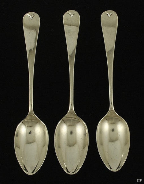 3 Vintage English Sterling Silver 18th Century Style Demitasse Spoons