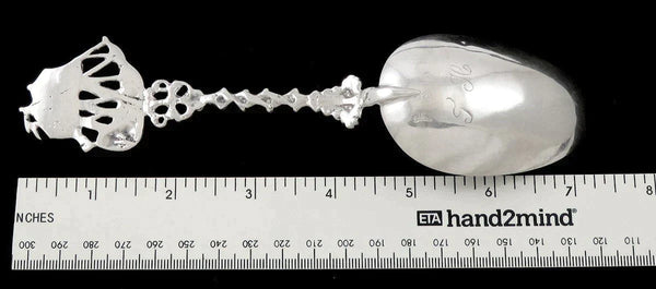 Antique 1889 Dutch Silver Frigate War Ship Sail Boat Serving Spoon 7 1/4"