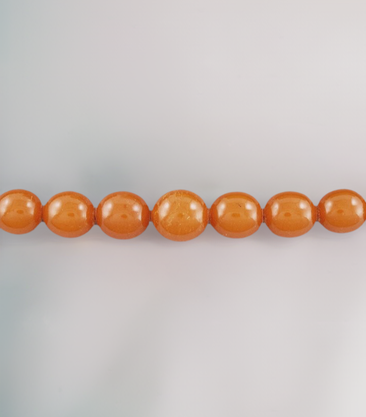 Antique Graduated Amber Bead Strand Necklace w/ Silver Filigree Clasp
