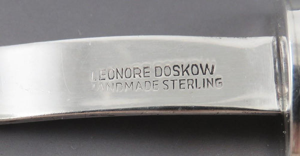 VTG Leonore Doskow Modernist Sterling Silver Tea Caddy Scoop Sugar Salt Shovel