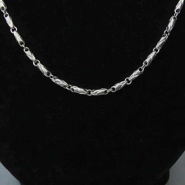 Signed Bulgari 18k White Gold Solid Link Chain Necklace 16 inch