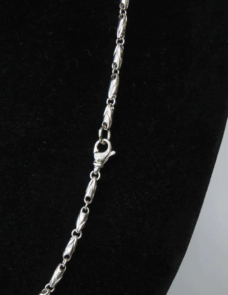 Signed Bulgari 18k White Gold Solid Link Chain Necklace 16 inch