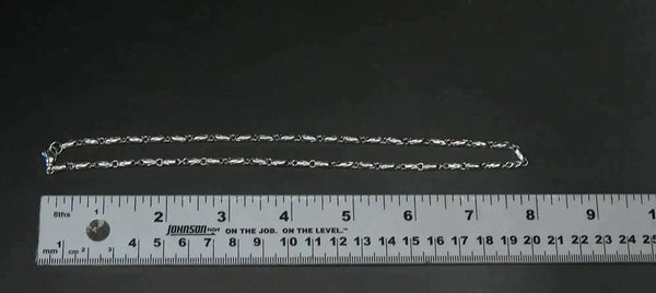 Signed Bulgari 18k White Gold Solid Link Chain Necklace 16 inch