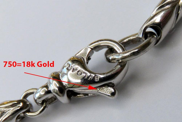 Signed Bulgari 18k White Gold Solid Link Chain Necklace 16 inch