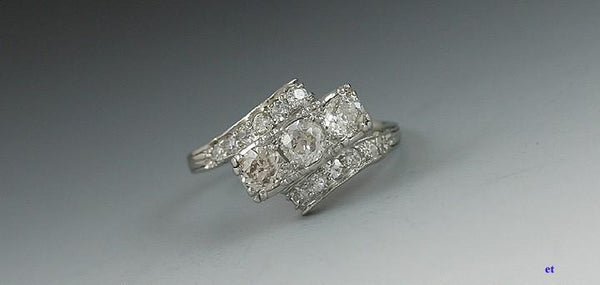 Stunning 1.8 Carat Platinum & Diamond Statement Ring Size 9