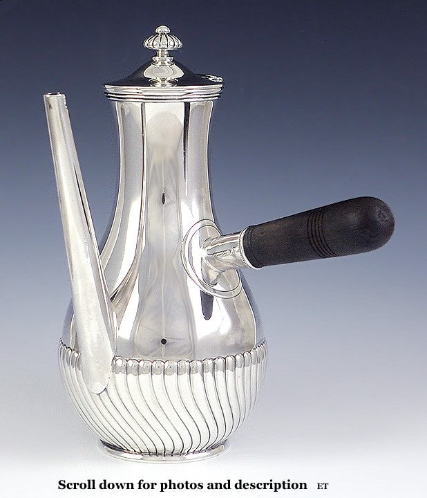 Antique 1900 American Sterling Silver Side Handle Chocolate Coffee Demitasse Pot