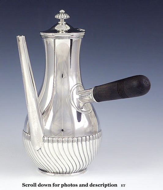 Antique 1900 American Sterling Silver Side Handle Chocolate Coffee Demitasse Pot