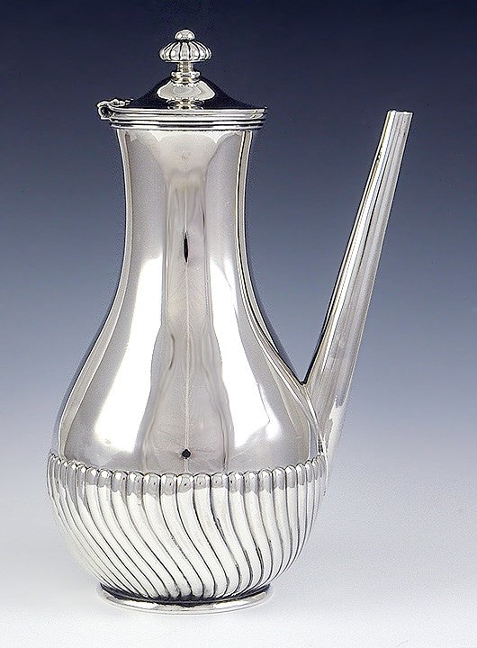 Antique 1900 American Sterling Silver Side Handle Chocolate Coffee Demitasse Pot