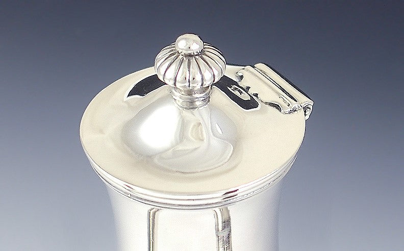Antique 1900 American Sterling Silver Side Handle Chocolate Coffee Demitasse Pot