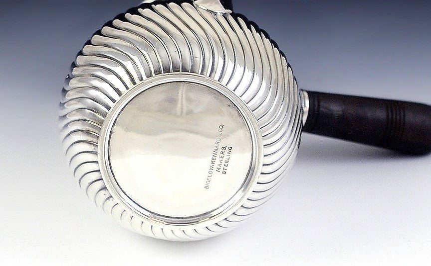 Antique 1900 American Sterling Silver Side Handle Chocolate Coffee Demitasse Pot